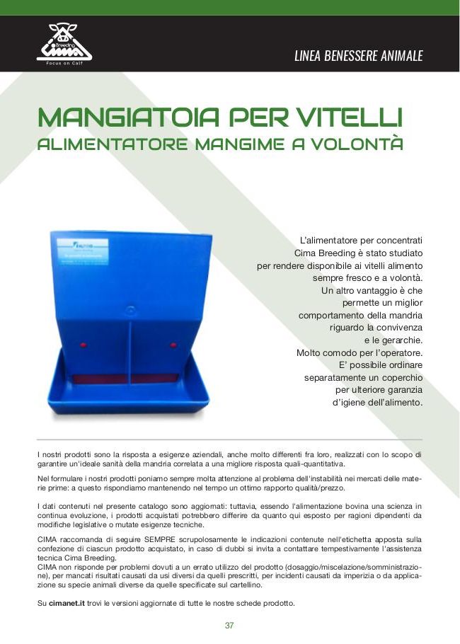 Mangiatoia per vitelli